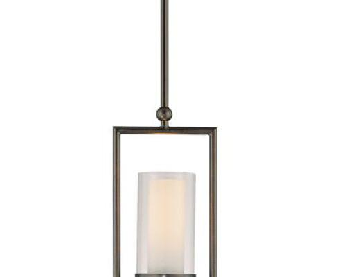 1-Light Pendant with Etched Opal Glass Shade