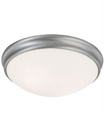2-Light Ceiling Fixture with White Glass Shade