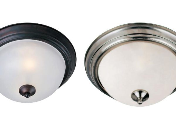 2- Light Flushmount with Frosted Glass Shade
