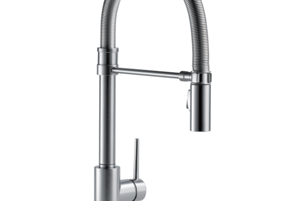 Single Handle Pull-Down Kitchen Faucet With Touch 2O Technology and Spring Spout Trinsic Pro Pull-Down 9659T-DST (Spring Spout)